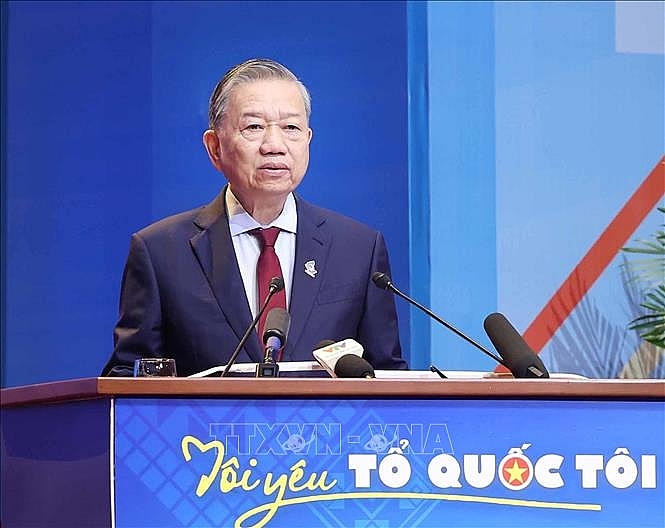 Tổng Bí thư Tô Lâm phát biểu chỉ đạo Đại hội IX Hội Liên hiệp Thanh niên Việt Nam. Ảnh: Thống Nhất/TTXVN