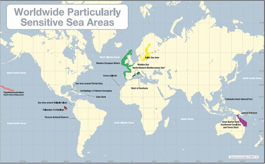 Bản đồ 18 khu PSSA trên thế giới