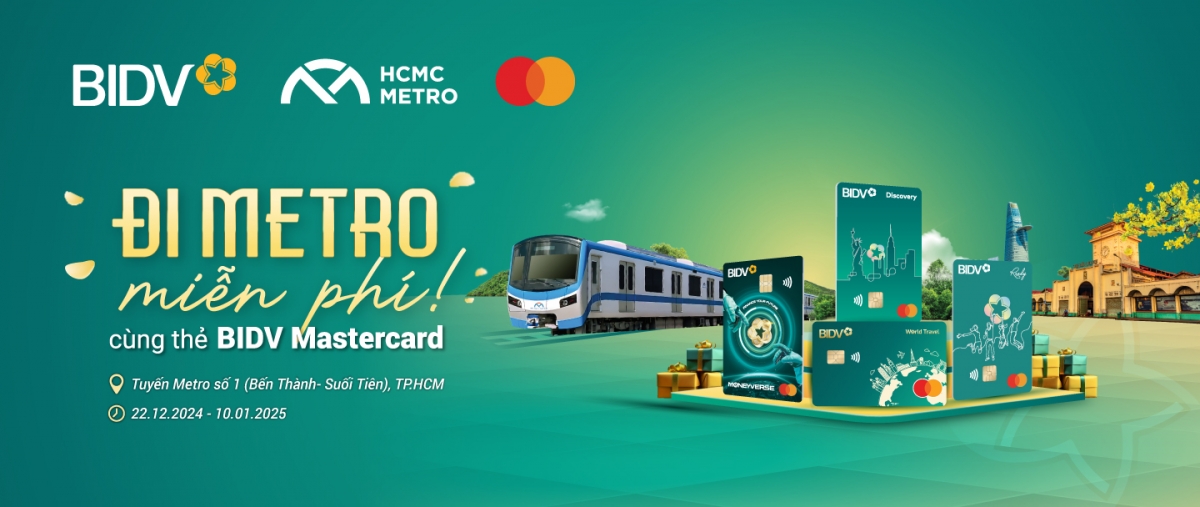 Rộn ràng trải nghiệm miễn phí tàu Metro cùng thẻ BIDV Mastercard