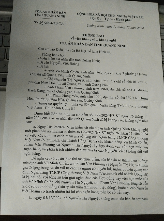 Vì sao người dân kháng cáo bản án sơ thẩm của Tòa án?