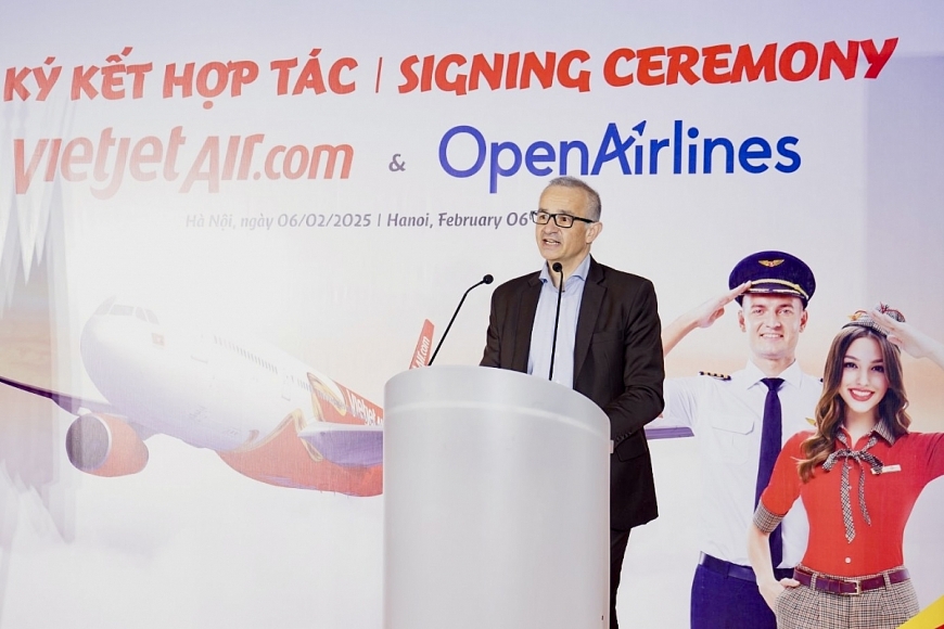 Ông Alexandre Feray, CEO OpenAirlines bày tỏ phấn khởi khi cùng Vietjet tăng cường ứng dụng công nghệ và đổi mới 