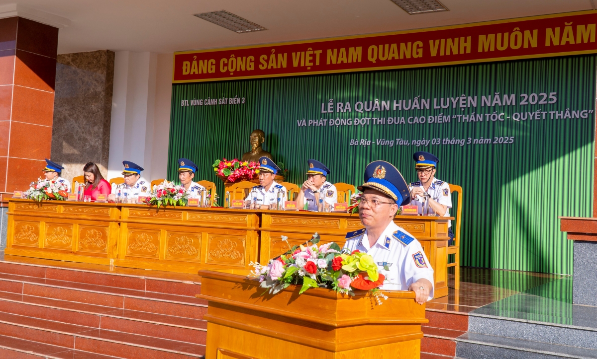 Bộ Tư lệnh Vùng Cảnh sát biển 3 tổ chức Lễ ra quân huấn luyện năm 2025