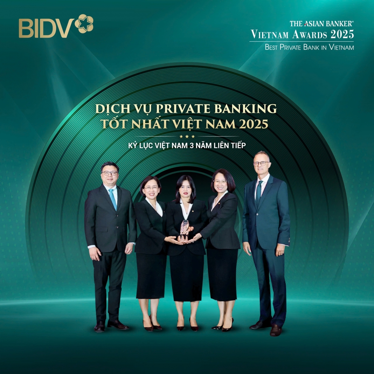 Khẳng định vị thế dẫn đầu, BIDV nhận trọn bộ giải thưởng danh giá từ The Asian Banker