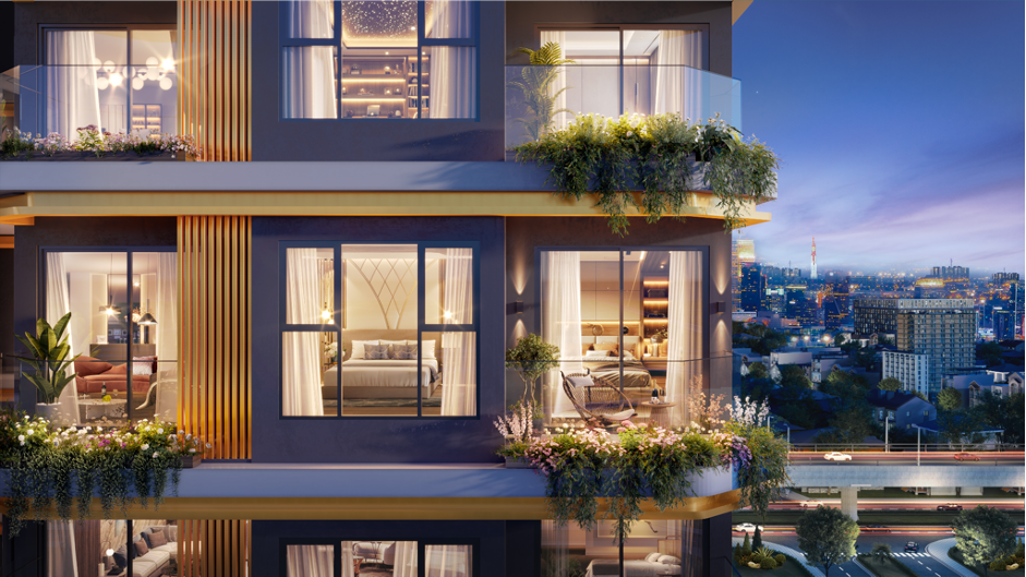 Lợi thế thiết kế 2-3 ban công cho căn hộ tạo sự khác biệt cho dự án The Infinity. Ảnh: Phối cảnh dự án