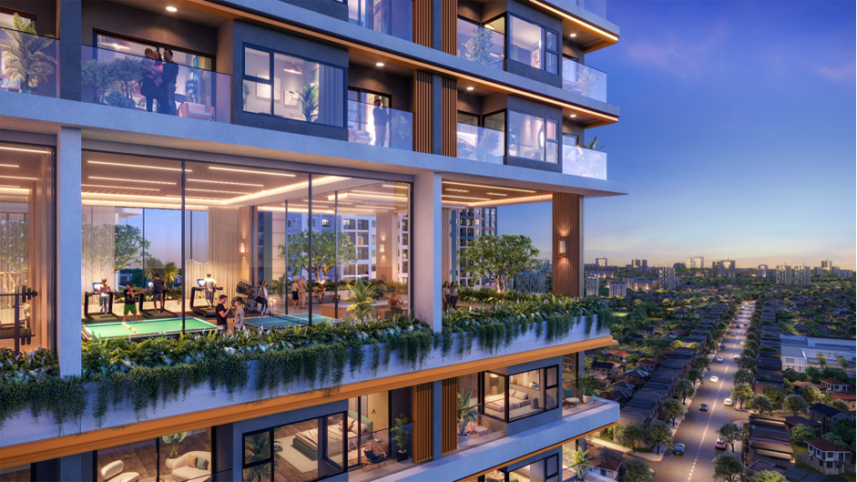 Toàn bộ diện tích tầng 20 được sử dụng để phát triển tiện ích phục vụ cư dân. Ảnh: Phối cảnh dự án