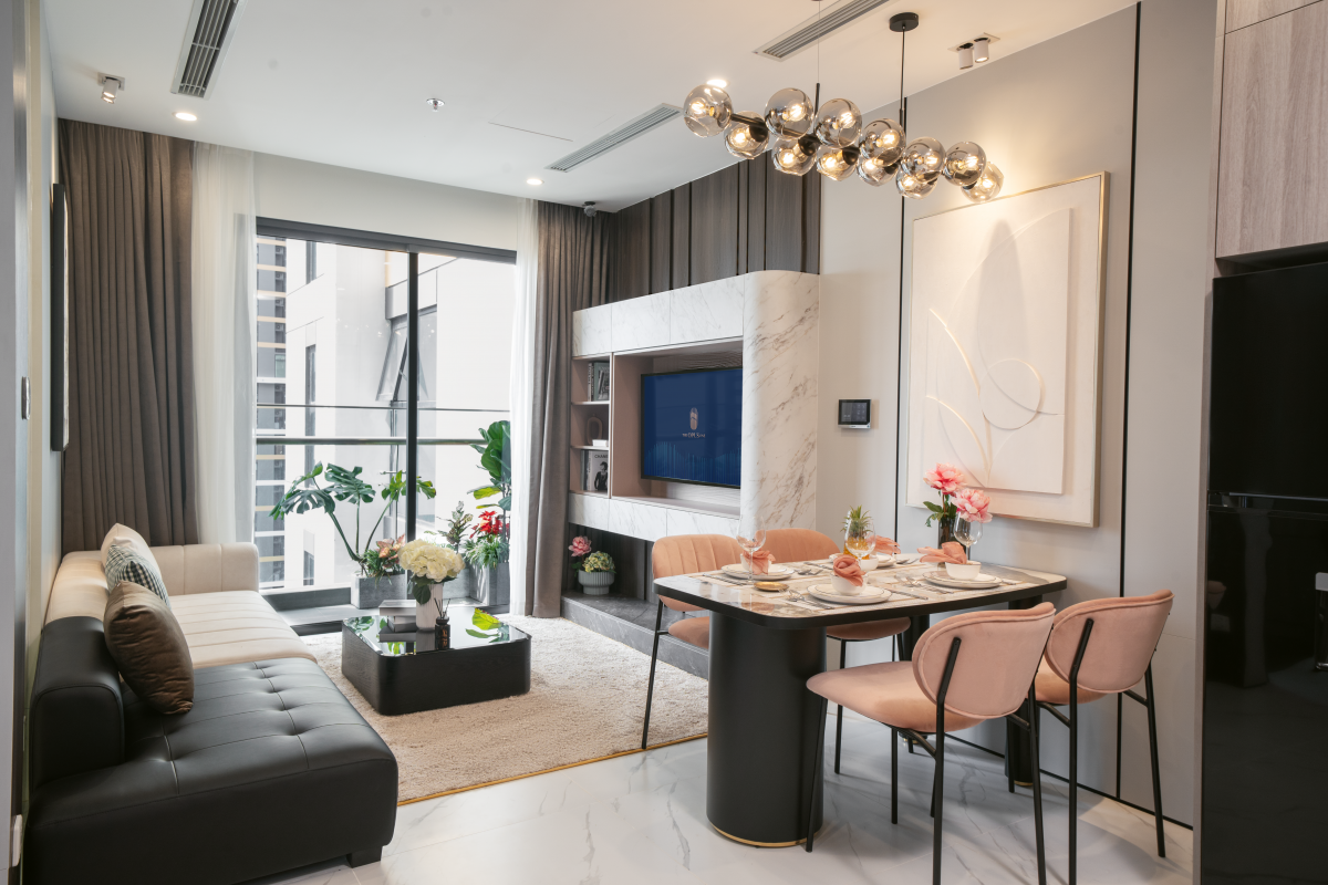 Căn hộ 1PN được thiết kế hiện đại, nội thất cao cấp phù hợp với người trẻ năng động