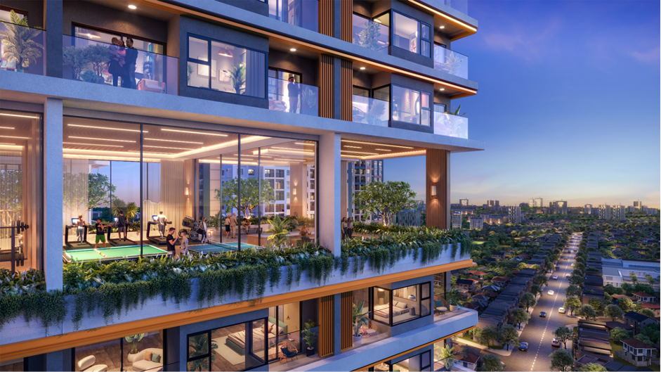 Phối cảnh không gian từ căn hộ. Ảnh: DCT Partners