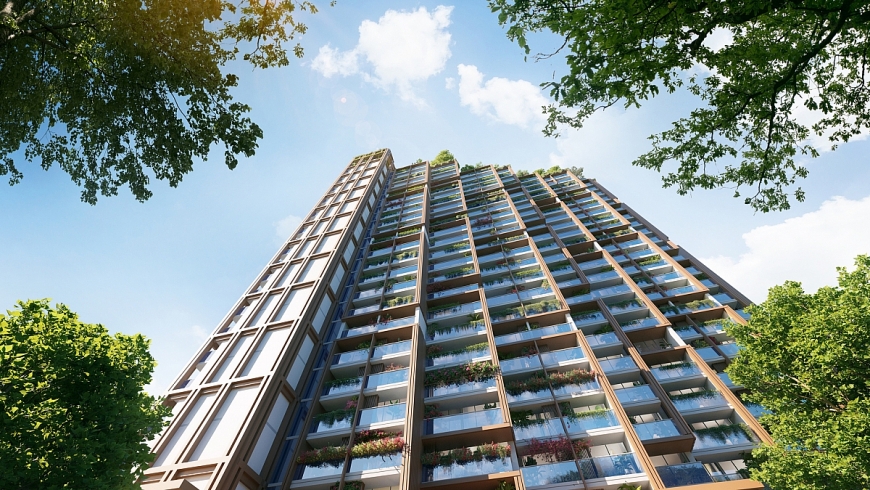 Tòa căn hộ The Xanh 2 tựa con thuyền vững chãi và kiêu hãnh (Ảnh: Sun Property)