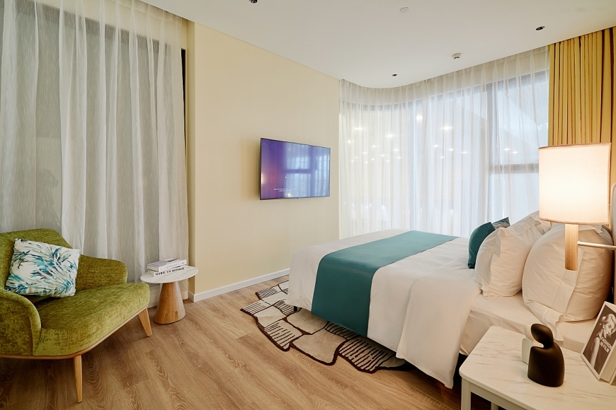 Nội thất của căn hộ The Xanh 2 thiết kế hiện đại, đậm nét Á Đông (Ảnh: Sun Property)