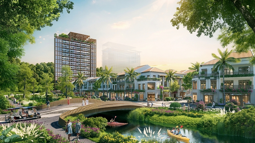 Phối cảnh không gian cảnh quan xanh mướt (Ảnh: Sun Property)