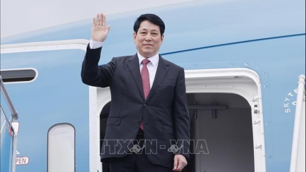 Chủ tịch nước Lương Cường lên đường thăm cấp Nhà nước đến Lào