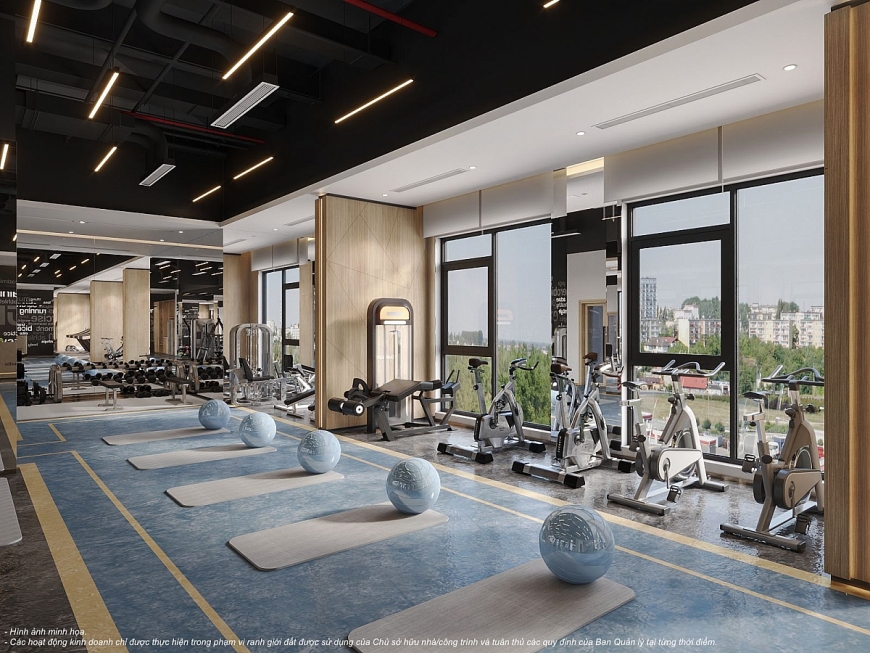 Phòng gym sở hữu trang bị hiện đại, không gian khoáng đạt tại Kyoto 5