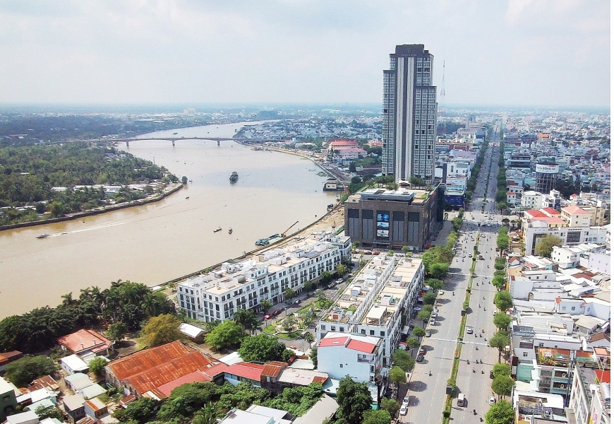 Một góc TP Cần Thơ nhìn từ trên cao.