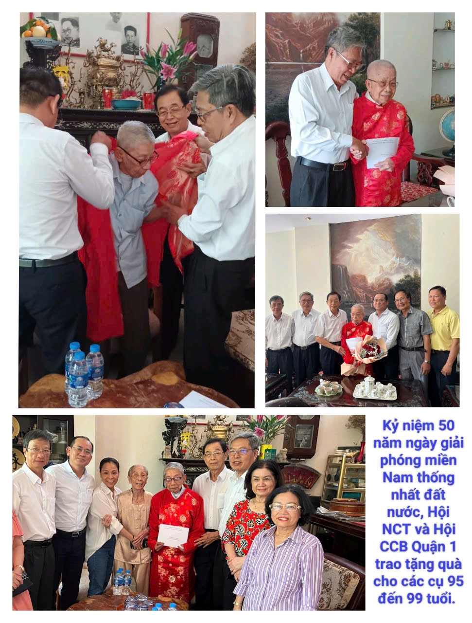 Hội NCT quận 1, TP Hồ Chí Minh: Thăm tặng, áo gấm cho 167 người cao tuổi