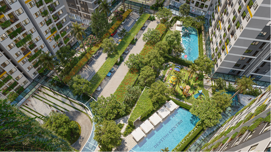 Công viên xanh nội khu đẳng cấp tại Cielo. Ảnh Seaholdings