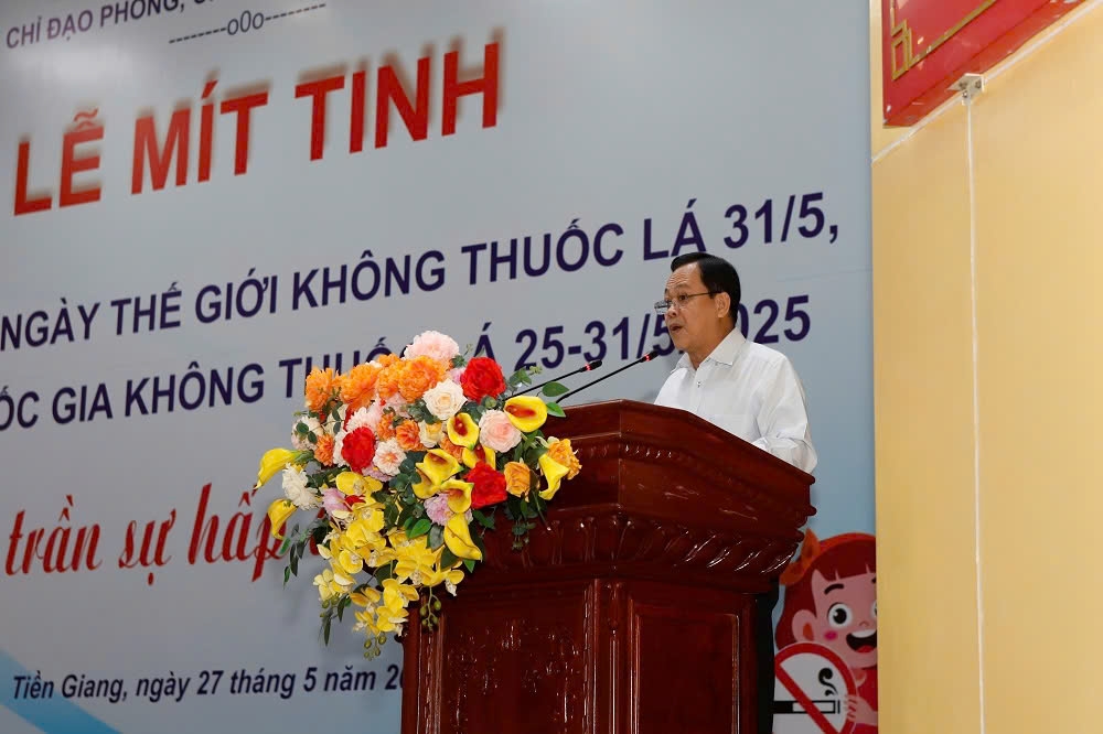 Tiền Giang: Mít tinh hưởng ứng ngày thế giới không thuốc lá