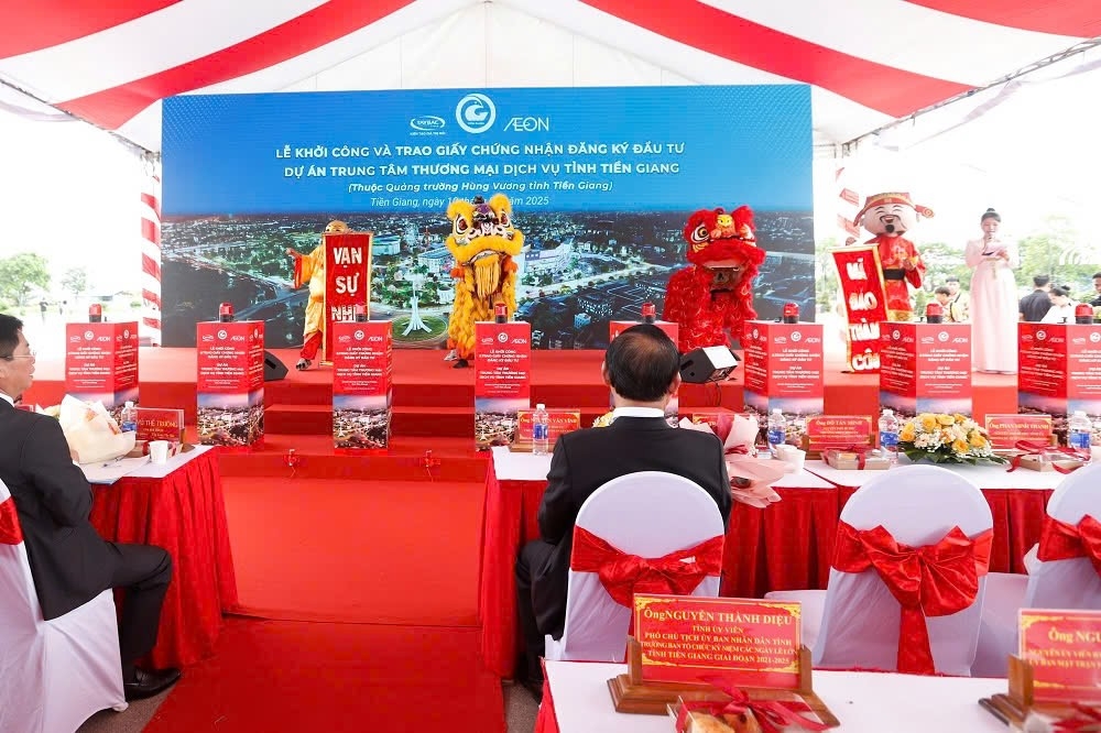 Tiền Giang: Khởi công và trao giấy chứng nhận đăng ký đầu tư Dự án trung tâm thương mại dịch vụ