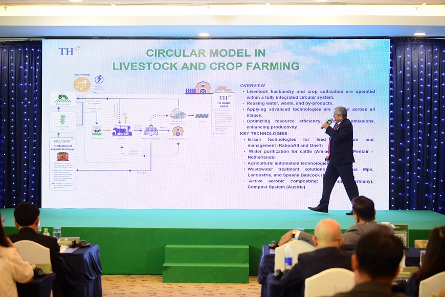 Ông Arghya Mandal, Tổng Giám đốc Công ty Cổ phần sữa TH lần lượt giải mã các mô hình tuần hoàn trong từng đơn vị thành viên của Tập đoàn TH