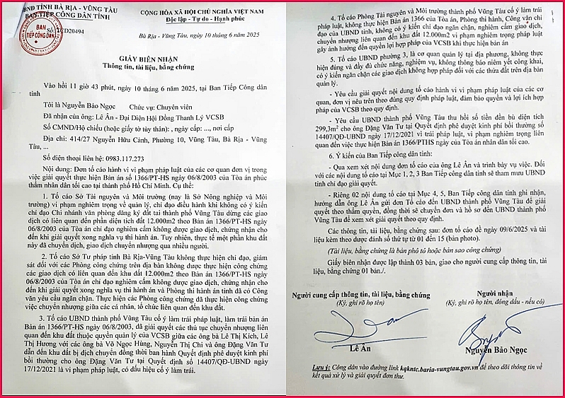 Ông Lê Ân 88 tuổi tố cáo: Đất của VCSB để thi hành án, nhưng tuỳ tiện cấp giấy CNQSDĐ, cho phép chuyển nhượng và bồi thường cho người khác