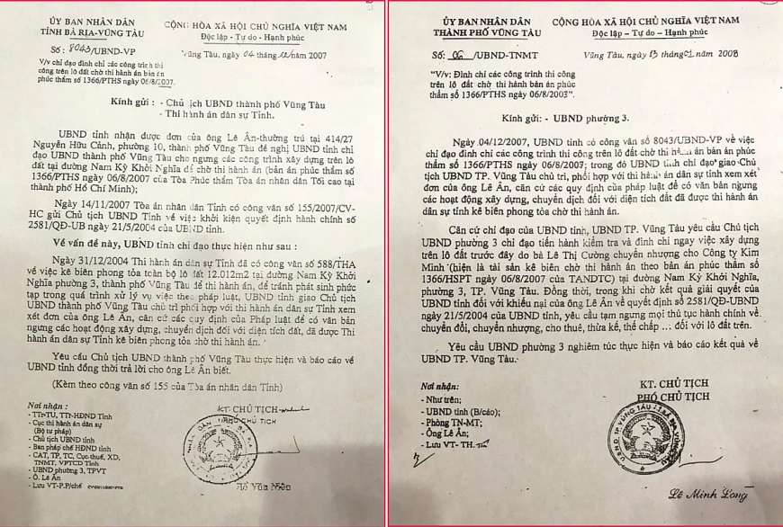 Ông Lê Ân 88 tuổi tố cáo: Đất của VCSB để thi hành án, nhưng tuỳ tiện cấp giấy CNQSDĐ, cho phép chuyển nhượng và bồi thường cho người khác