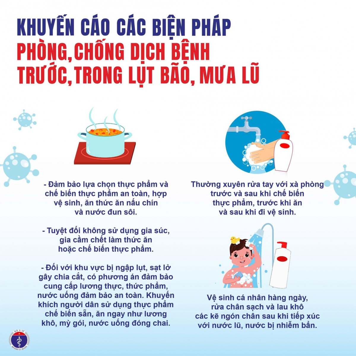 Bộ Y tế: Hướng dẫn phòng, chống dịch bệnh có nguy cơ xảy ra trong và sau mưa lũ