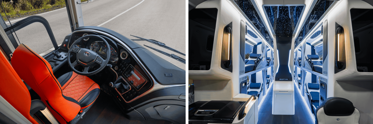 THACO Mobihome S 120 trang bị nhiều tiện ích, khoang hành khách tiện nghi, thuận tiện cho hành khách