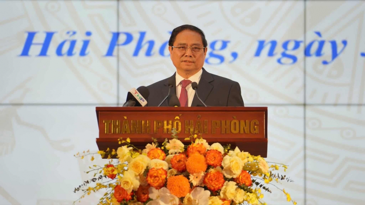 Thủ tướng Phạm Minh Chính dự Lễ công bố Nghị quyết, Quyết định của Trung ương tại TP Hải Phòng