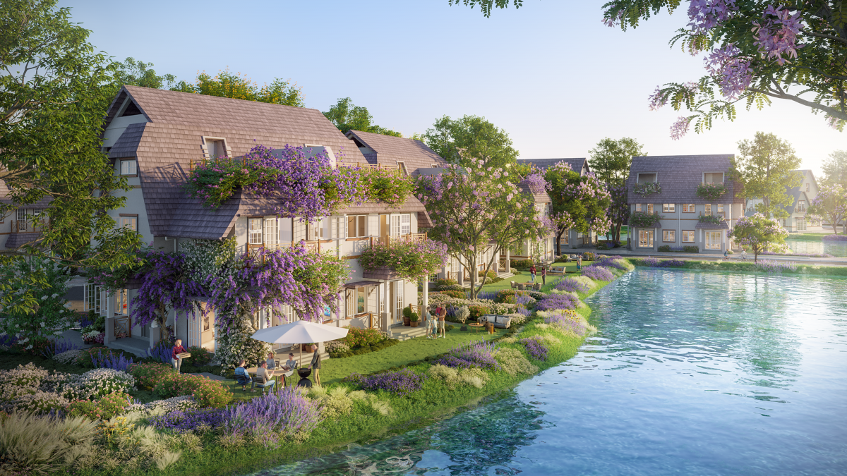 Những căn biệt thự ngập tràn sắc hoa như những làng cổ châu Âu