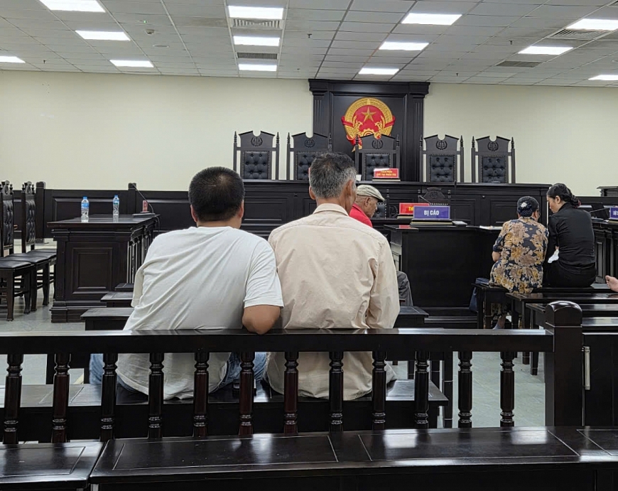 Quang cảnh phiên toà phúc thẩm tại TAND TP Hà Nội.