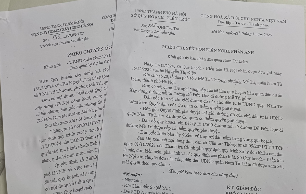 Văn bản của các Sở, ngành chuyển đơn  về quận giải quyết 