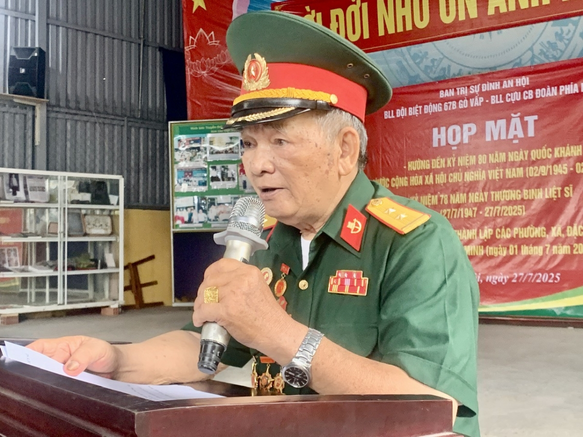 Ông Lê Trung Thảo ôn lại truyền thống Ngày Thương binh – Liệt sĩ và điểm lại những dấu mốc lịch sử oai hùng, nổi bật của Đội Biệt động 67B