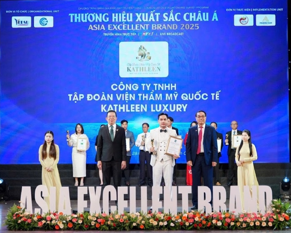 Tập đoàn Thẩm mỹ Quốc tế Kathleen Luxury được vinh danh Top 1 Thương hiệu Xuất sắc Châu Á 2025