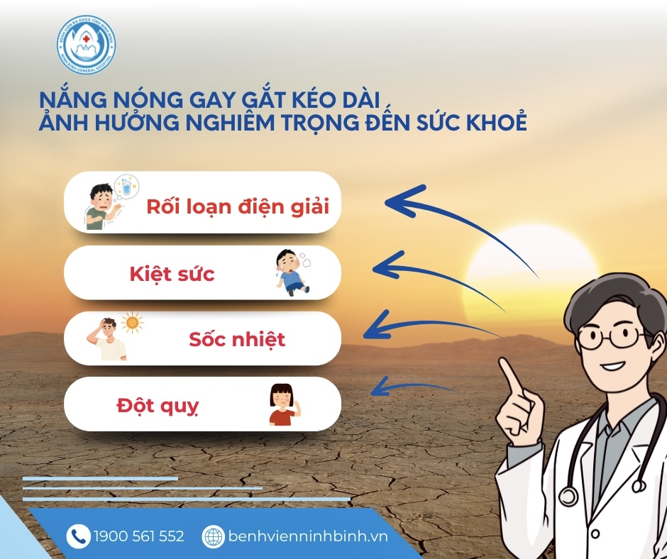 Khuyến cáo của bệnh viện Đa khoa tỉnh Ninh Bình cho nhân dân trước nắng nóng kéo dài