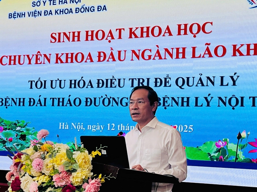 TS.BS. Nguyễn Đình Phúc – Giám đốc Bệnh viện Đa khoa Đống Đa (BVĐK Đống Đa) phát biểu khai mạc
