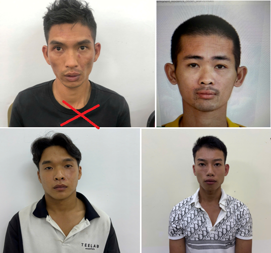 Các đối tượng tại cơ quan chức năng.