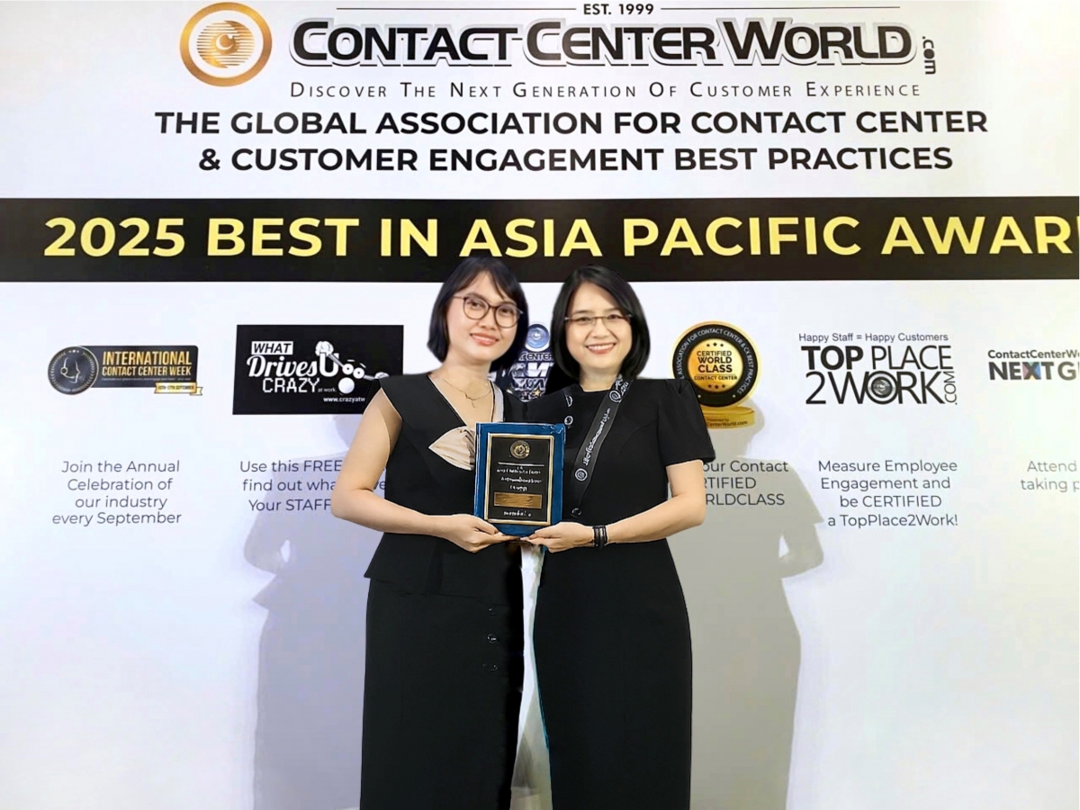 Ngân hàng BIDV giành giải thưởng Trung tâm Chăm sóc khách hàng tốt nhất Châu Á Thái  Bình Dương