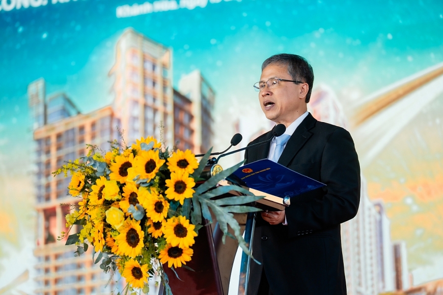 Ông Trần Hoà Nam, Phó Chủ tịch UBND tỉnh Khánh Hòa phát biểu tại lễ khởi công dự án Khu đô thị hỗn hợp Nha Trang