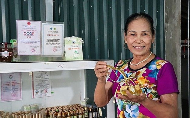 Bà Nguyễn Thị Bình, Giám đốc Hợp tác xã (HTX) Nông nghiệp Bản Dao. 