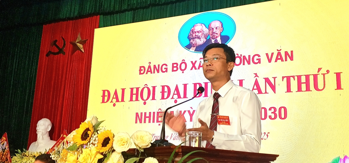 Ông Nguyễn Đức Long, Bí thư Đảng ủy xã Trường Văn, nhiệm kỳ 2025-2030