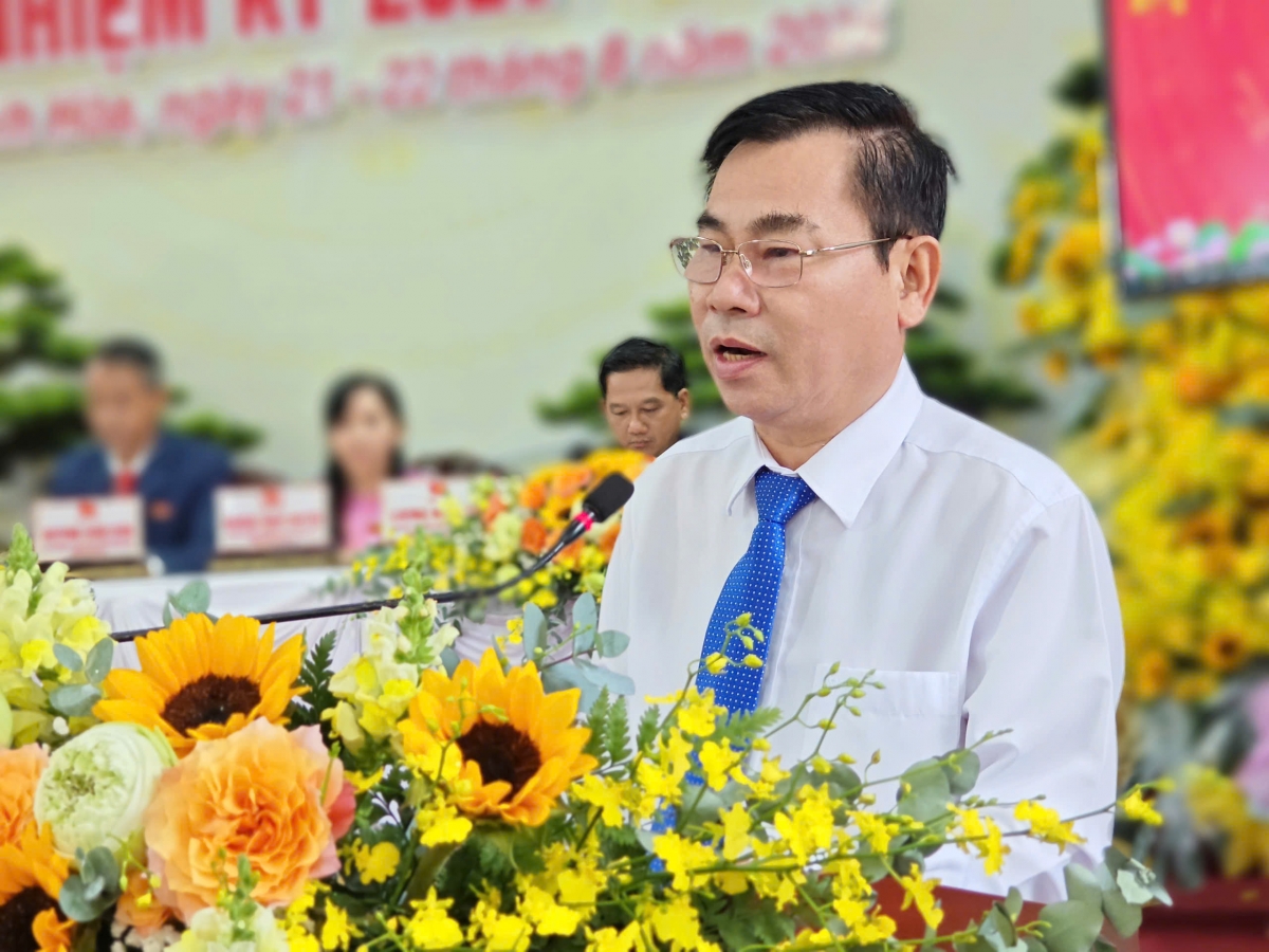 Ủy viên Ban Thường vụ Thành ủy, Phó Trưởng ban Tổ chức Thành ủy TP Hồ Chí Minh, Tổ trưởng Tổ công tác số 19 Ban Chỉ đạo Đại hội Nguyễn Văn Minh ghi nhận, biểu dương những kết quả Đảng bộ phường Bình Hoà đã đạt được.