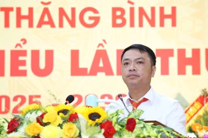 Bí thư Đảng ủy xã Thăng Bình Nguyễn Hải Đức khai mạc Đại hội.