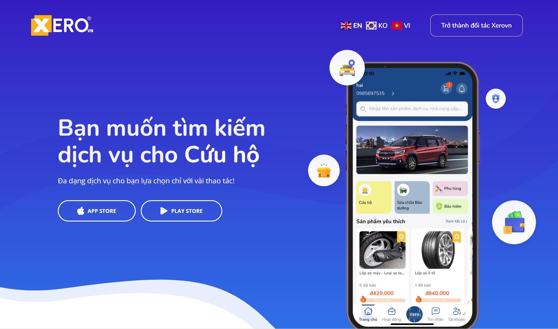 Xerovn: Ứng dụng đa dịch vụ cho chủ xe ô tô và xe máy tại Việt Nam Xerovn: Ứng dụng đa dịch vụ cho chủ xe ô tô và xe máy tại Việt Nam