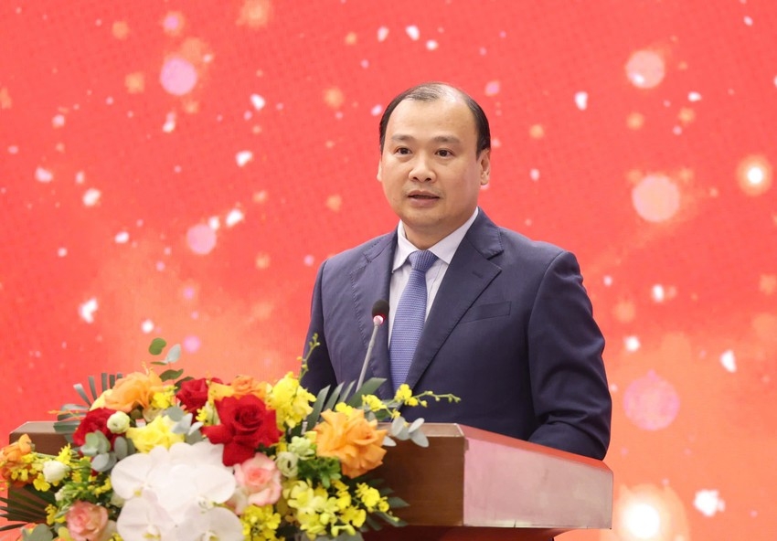 Thứ trưởng Thường trực Bộ Văn hóa, Thể thao và Du lịch Lê Hải Bình, Giám đốc Trung tâm báo chí phát biểu