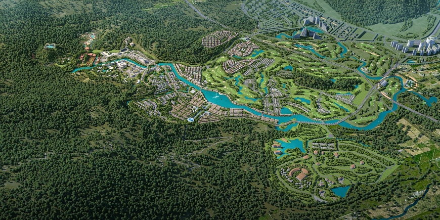 Phối cảnh minh họa Dự án đầu tư xây dựng và kinh doanh kết cấu hạ tầng khu chức năng thương mại dịch vụ thuộc vị trí số 5, thuộc Khu thương mại tự do Thành phố Đà Nẵng