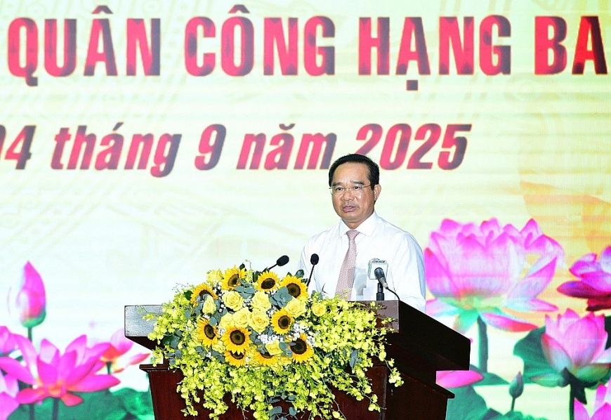 Chủ tịch UBND TP. Hồ Chí Minh Nguyễn Văn Được phát biểu