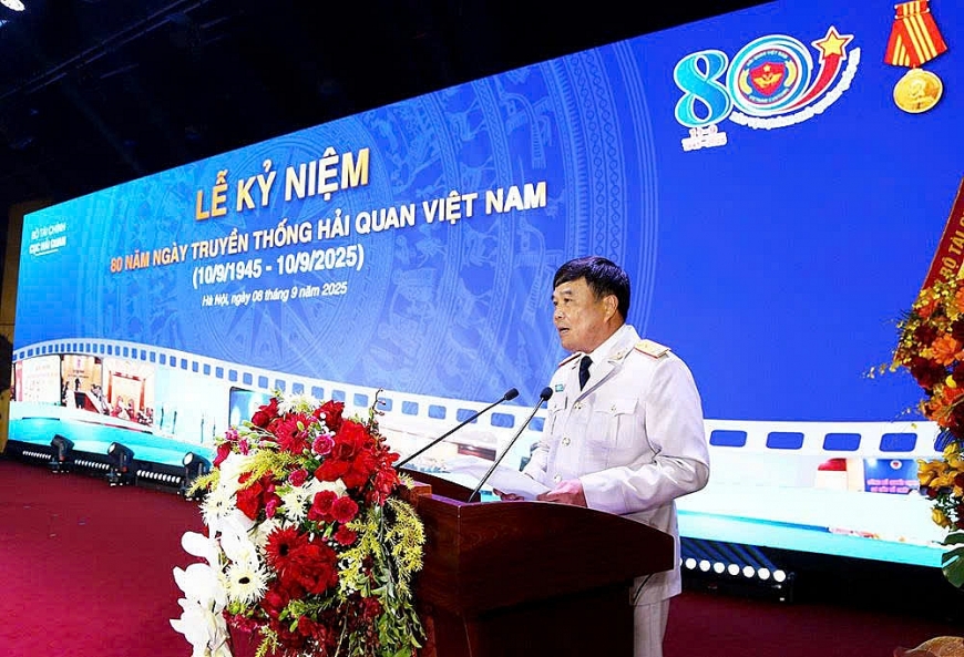 Cục trưởng Cục Hải quan Nguyễn Văn Thọ phát biểu tại  buổi lễ.