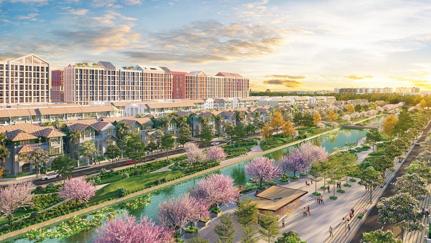 Nằm tại giao điểm các trục giao thông huyết mạch, Flora Avenue giữ vai trò trái tim kết nối và tiện ích của Sun Urban City. (Ảnh: Sun Property)