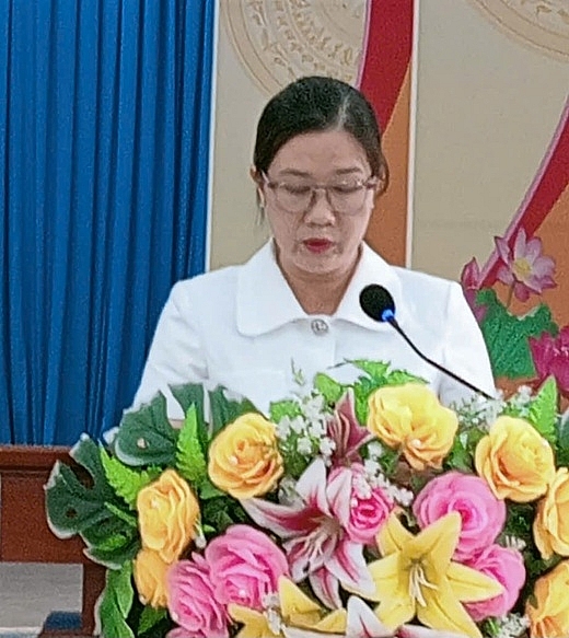 Bà Nguyễn Thị Mỹ Nương, Phó Giám đốc Sở Y tế tỉnh Đồng Tháp phát biểu tại lễ phát động