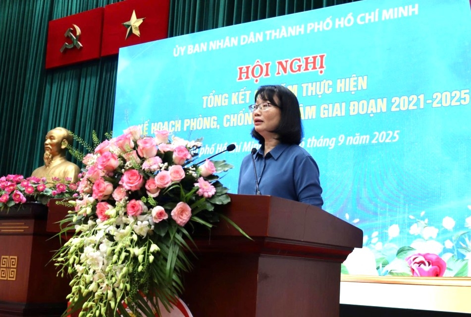 Phó Chủ tịch UBND TP. Hồ Chí Minh Trần Thị Diệu Thúy phát biểu tại Hội nghị tổng kết phòng, chống mại dâm 2021–2025
