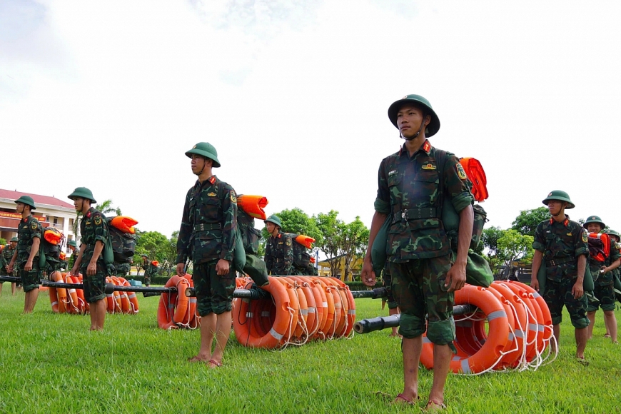  Trung đoàn 841 (Bộ CHQS tỉnh Hà Tĩnh) triển khai đồng bộ các phương án ứng phó mưa bão.